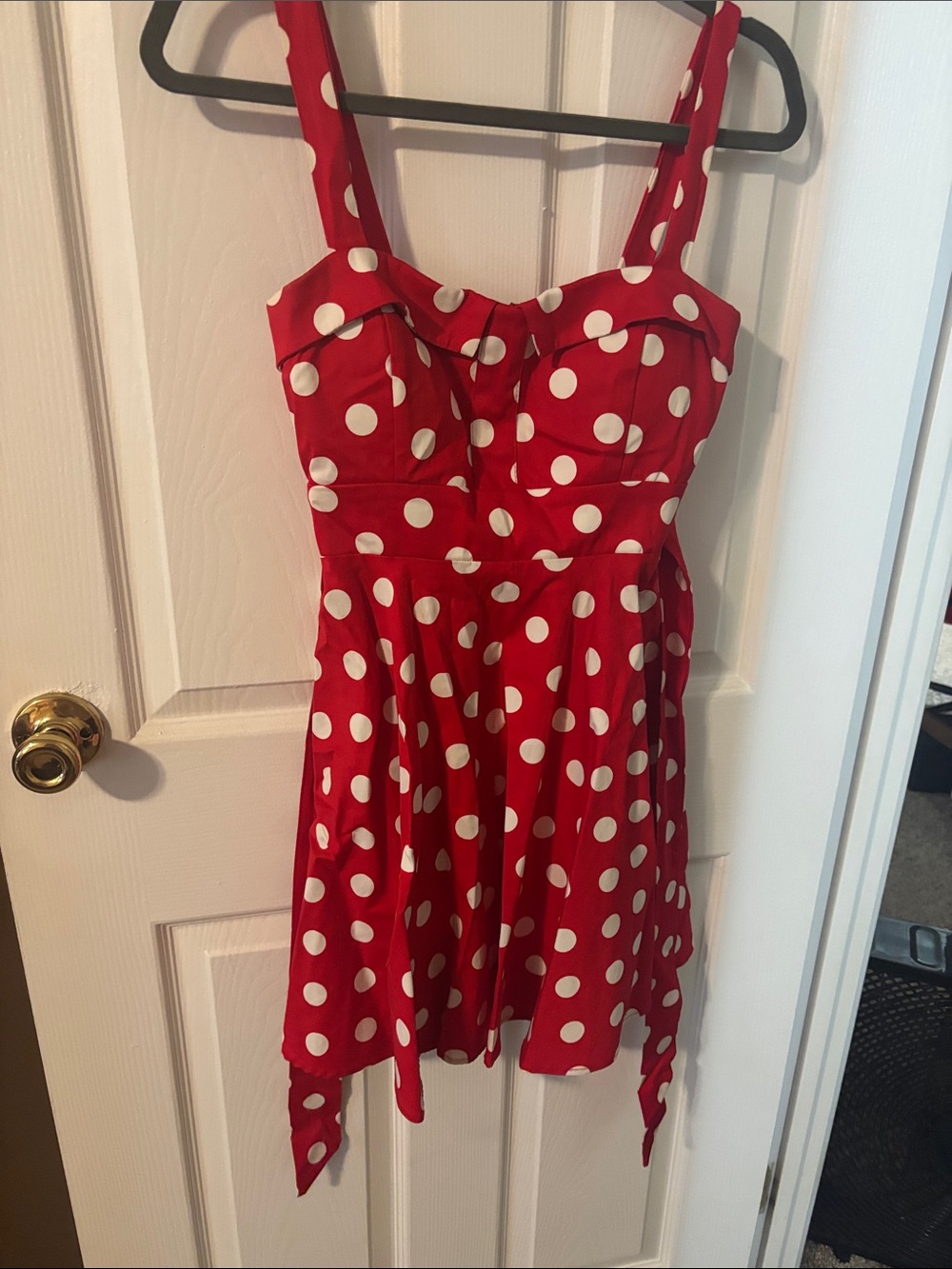 ModCloth ixia Polka Dot Pinup Red White Dress Medium